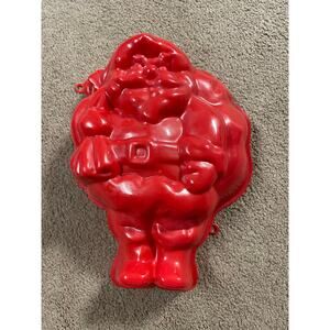 Vintage 1980s Jell-O fruit Santa‎ Claus Mold red plastic holiday